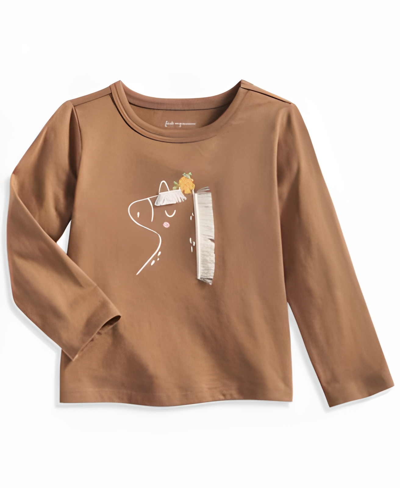 Baby Girls Long-Sleeve Horse Fringe Graphic T-Shirt
