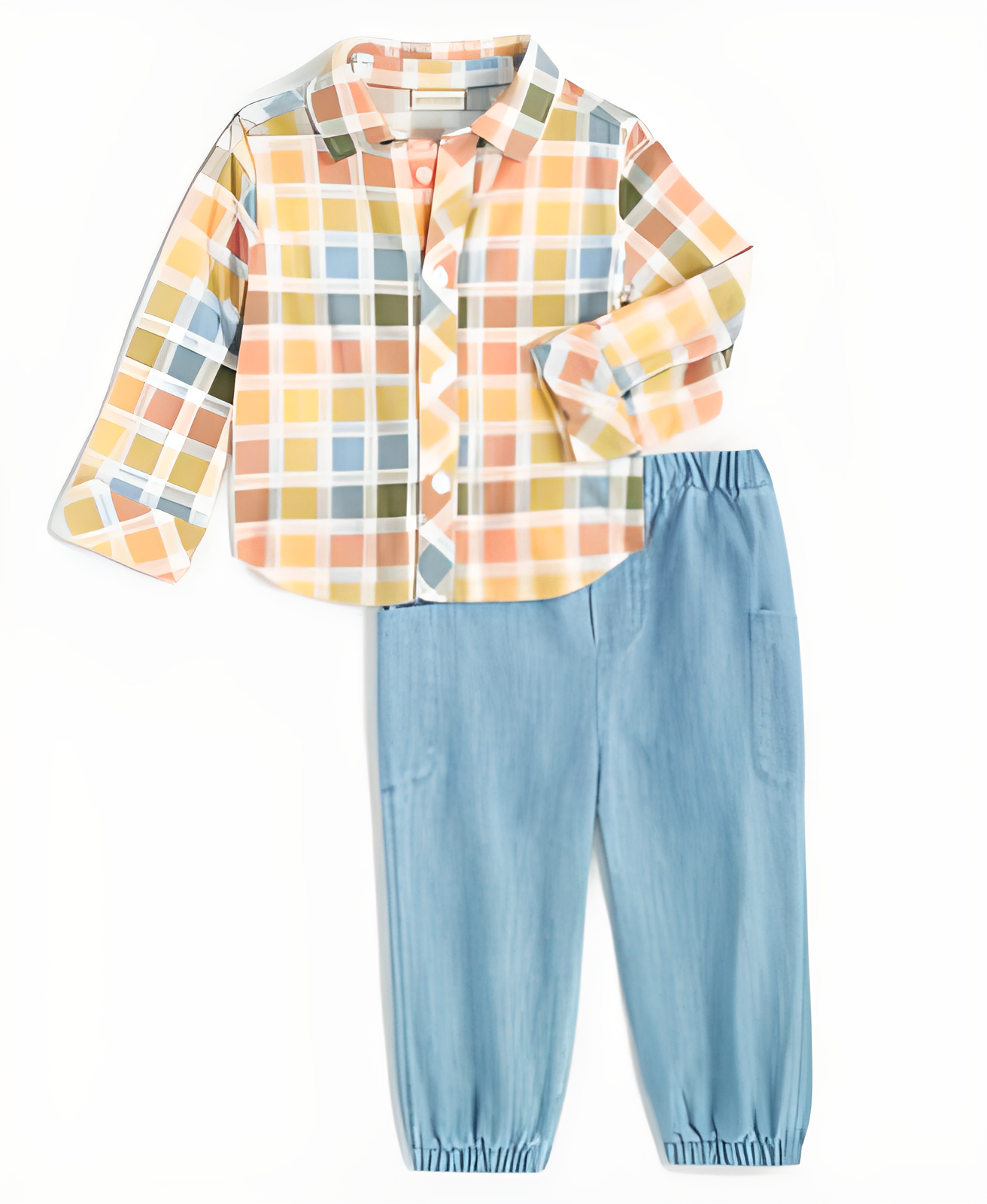 Baby Boys Game Day Plaid Shirt and Pants