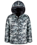 Little & Big Boys Camo to Solid Reversible Hooded Puffer Jacket