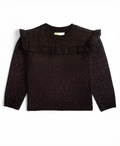 Toddler Girls Ruffled Metallic Sweater