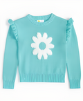 Toddler Girls Flower Ruffled Sweater