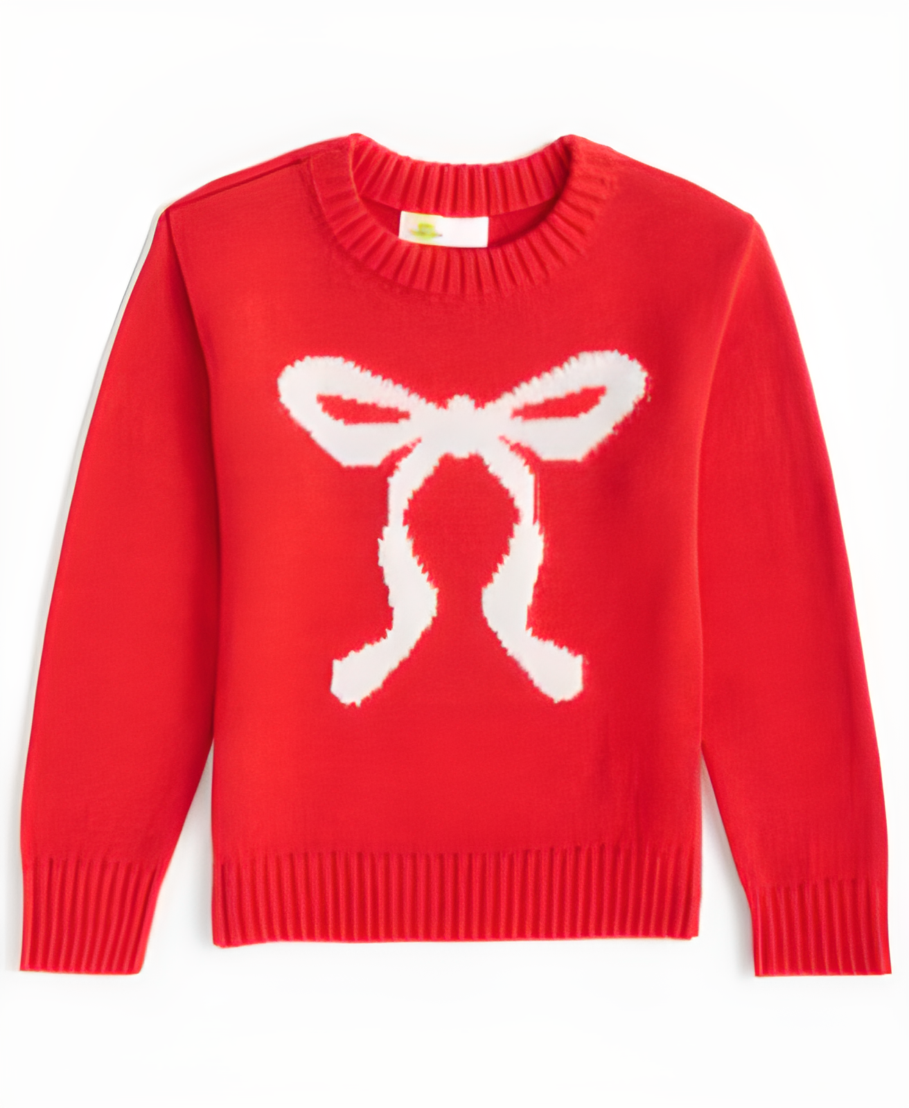 Toddler Girls Contrast-Bow Crewneck Sweater