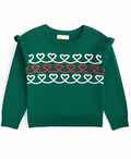 Toddler Girls Heart Ruffled Crewneck Sweater