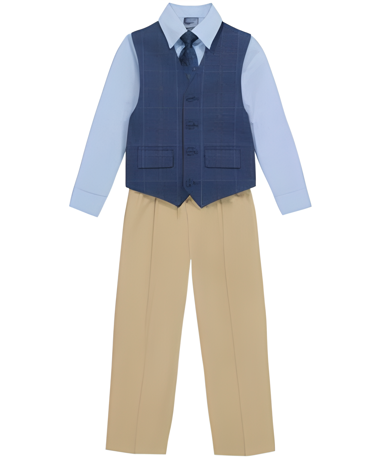 Toddler and Little Boy Long-Sleeve Shirt, Vest, and Pants Set