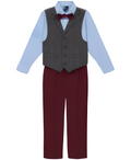 Toddler and Little Boy Long-Sleeve Shirt, Vest, and Pants Set