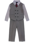 Toddler and Little Boy Long-Sleeve Shirt, Vest, and Pants Set