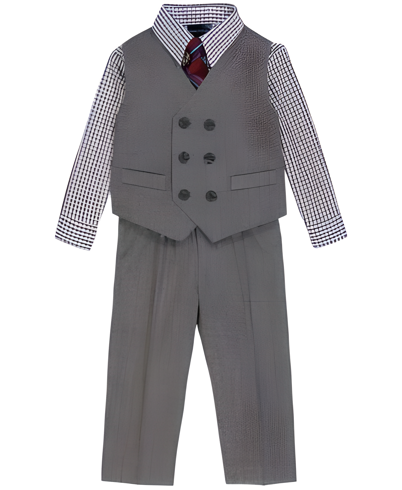 Toddler and Little Boy Long-Sleeve Shirt, Vest, and Pants Set