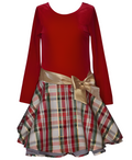 Big Girls Velvet Plaid Dress