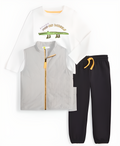 Toddler Boys Danger On Wheels Graphic T-Shirt, Vest & Pants, 3 Piece Set