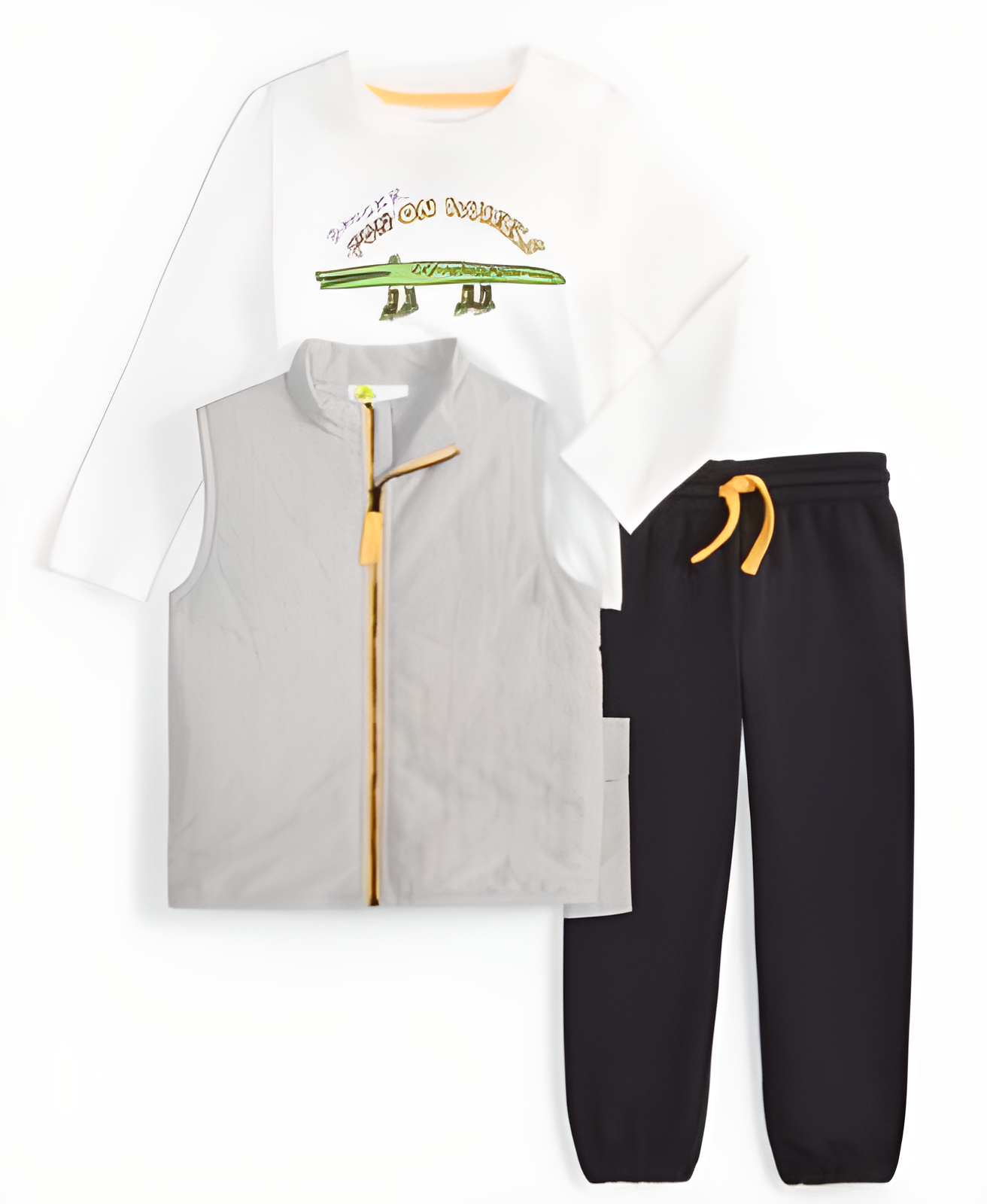 Toddler Boys Danger On Wheels Graphic T-Shirt, Vest & Pants, 3 Piece Set