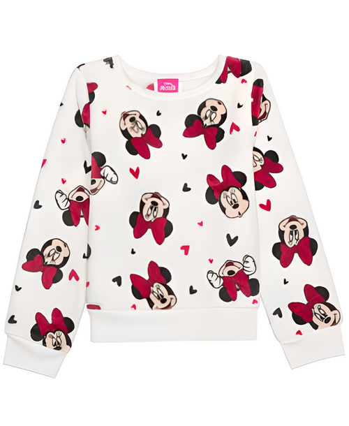 Mädchen Minnie Maus Herz Plüsch-Pullover-Sweatshirt