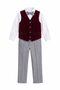 Toddler and Little Boy Long-Sleeve Shirt, Vest, and Pants Set