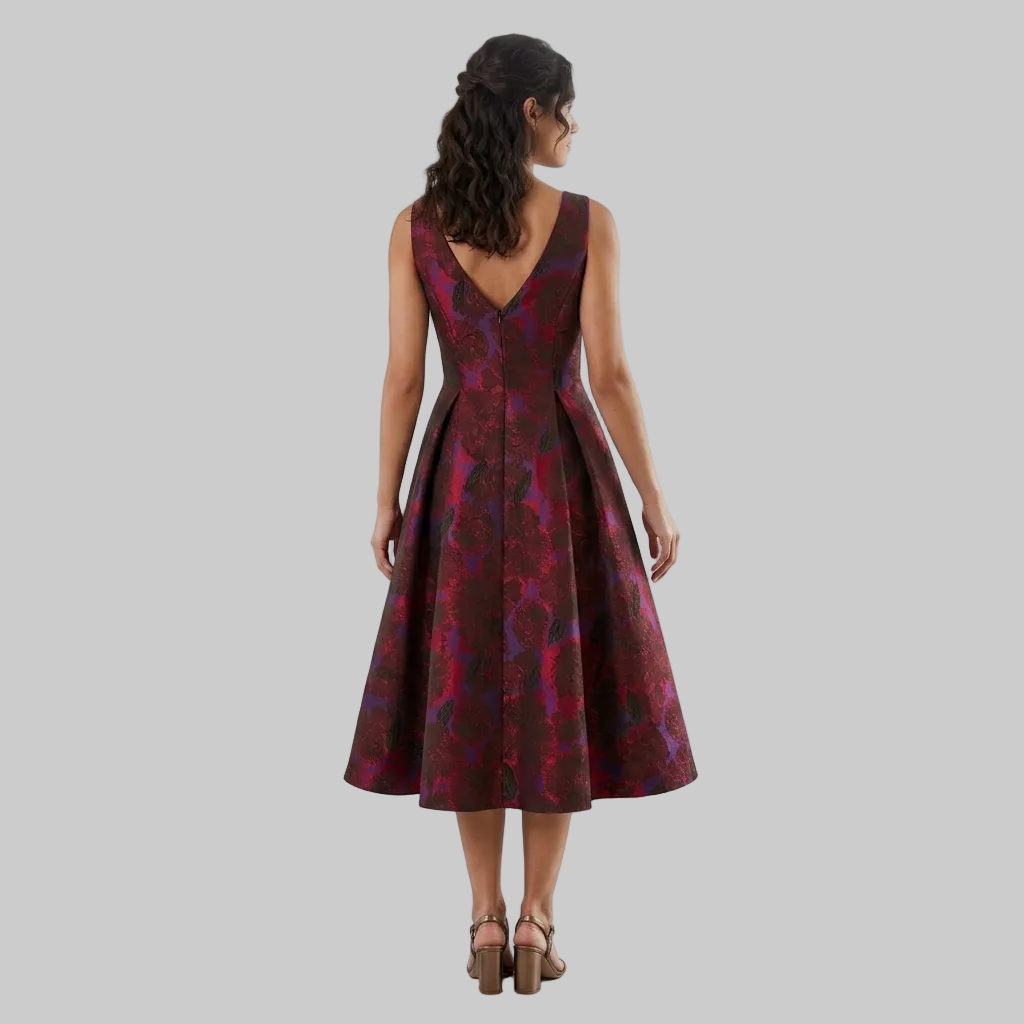 Jacquard Tea-Length Dress