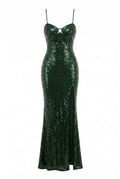 Front-Cutout Sequin Dress