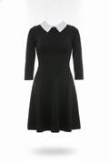 Pearl-Collar 3/4-Sleeved Dress