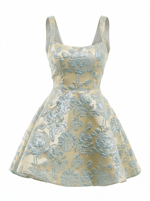 Kleid aus metallischer Jacquard-Spitze