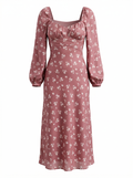 Printed Scoop-Neck Floral Dress