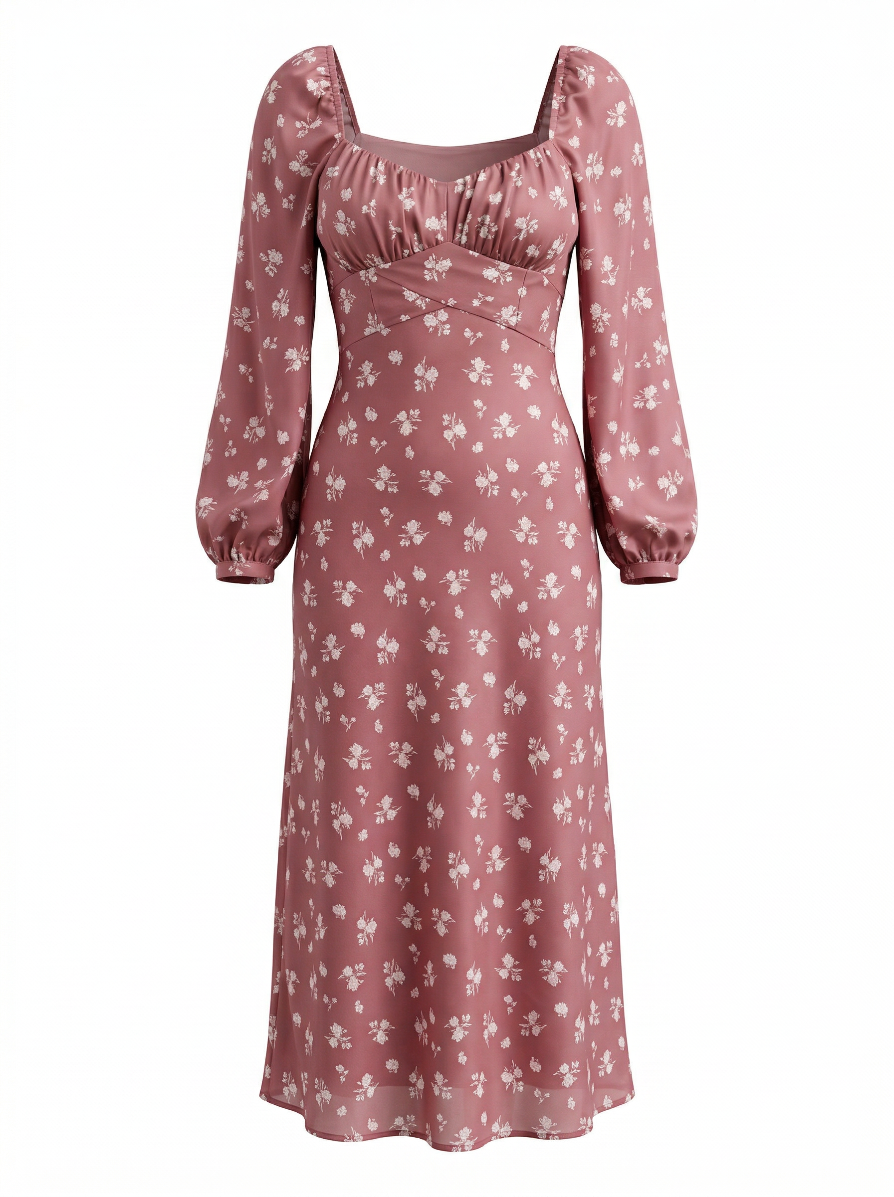 Printed Scoop-Neck Floral Dress
