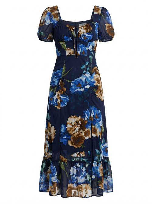 Kurzärmeliges Blumenkleid