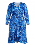 Plus Size Belted Surplice Midi Dress