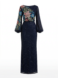 Long Sleeve Floral Gown