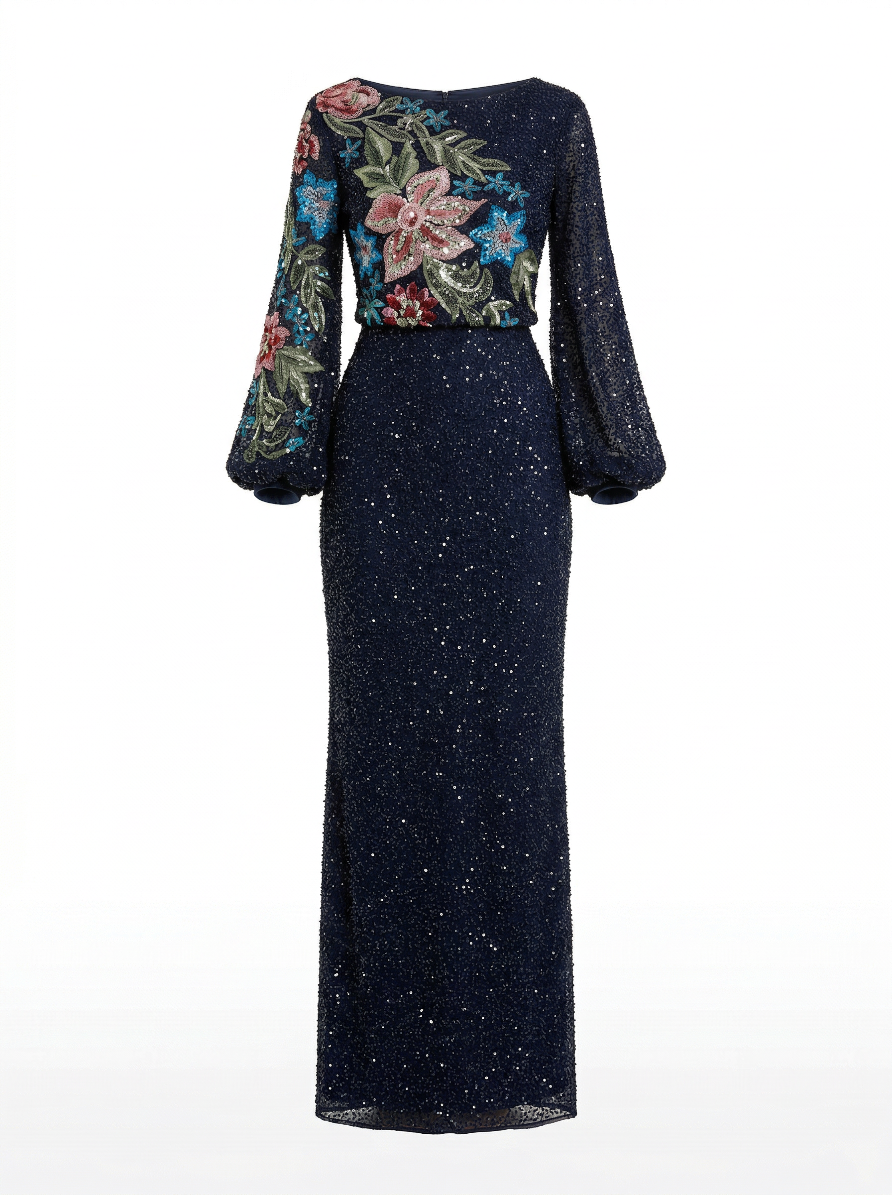 Long Sleeve Floral Gown