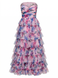 Floral Print Ruffled Dress