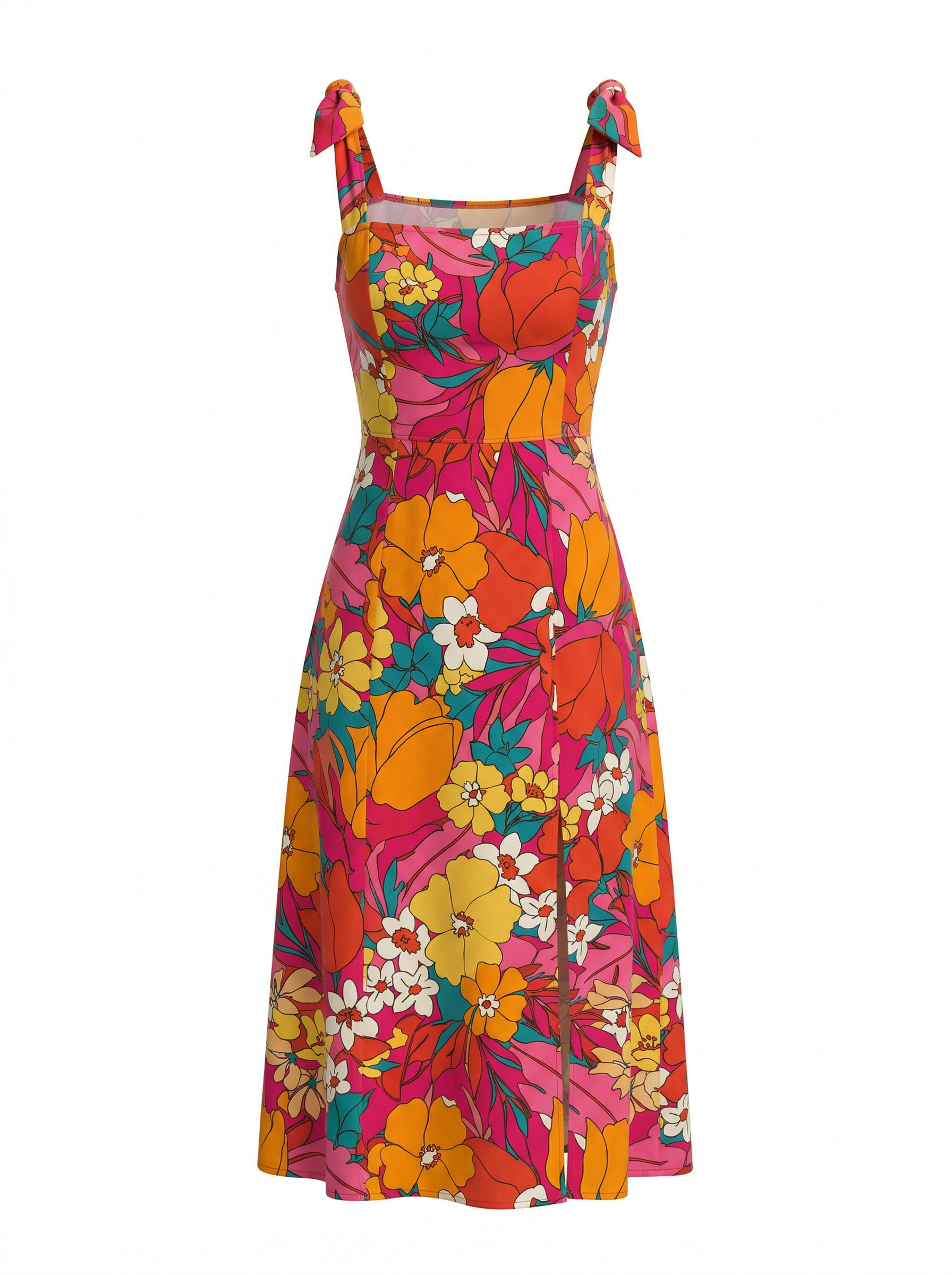 Printed Midi Berry Dress