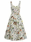 Printed A-Line Midi Dress