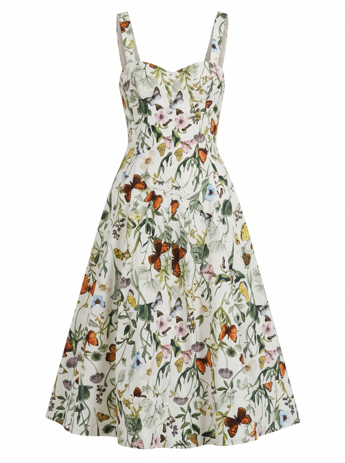 Bedrucktes A-Linien-Midikleid