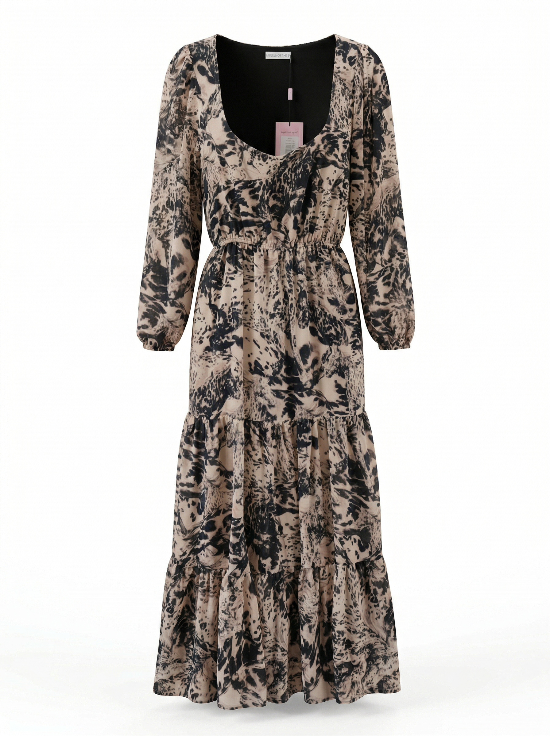 Tiered Belted Maxi Dress