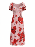 Lace-Trim Floral-Print Dress