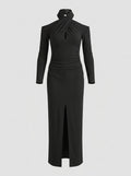 Cold-Shoulder Gown