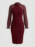 Metallic-Stripe Illusion Dress