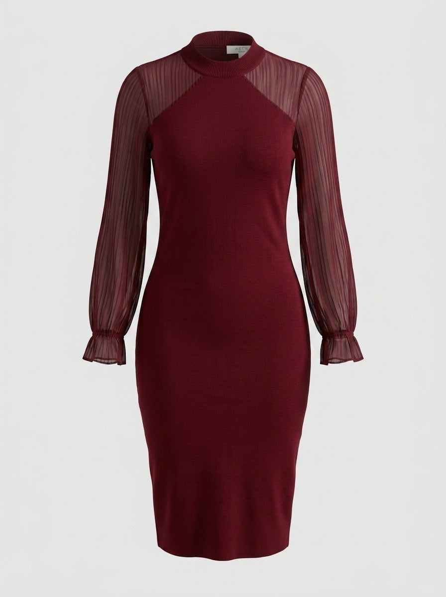 Metallic-Stripe Illusion Dress