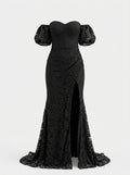 Lace Off-The-Shoulder Gown
