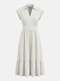 Textured-Stripe Collar Dress