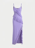 Asymmetric-Ruffle Dress