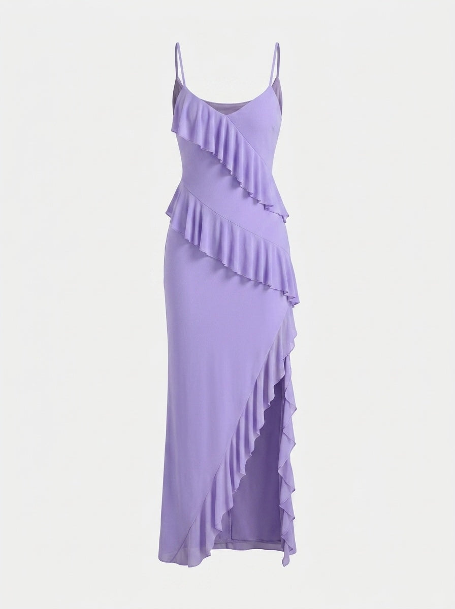 Asymmetric-Ruffle Dress