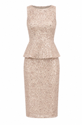 Beaded Peplum Sheath Dress